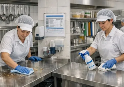 Qual a diferença entre limpeza e sanitização em estabelecimentos alimentícios?