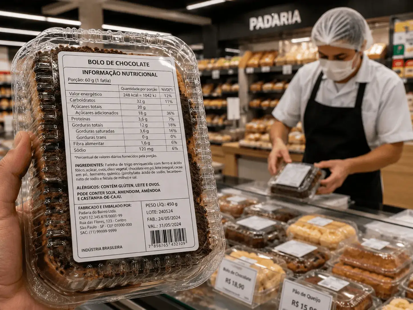 Produtos da padaria precisam de rótulo nutricional?